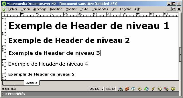 Formatage du texte en html